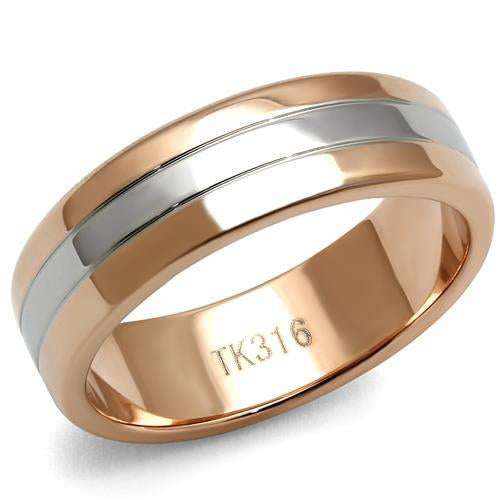 Men's Stainless Steel Two-Tone IP Rose Gold Band