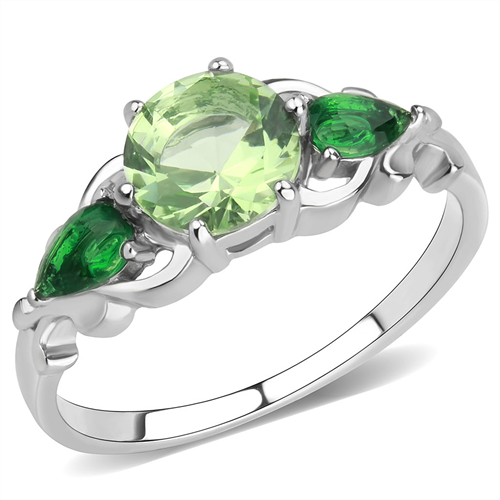 Women's Stainless Steel Synthetic Peridot Ring