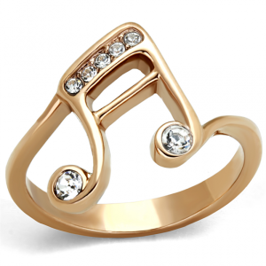 CJE2130 Rose Gold Plated Music Note Ring