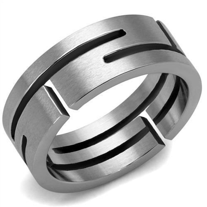 CJ2393 Wholesale Men's Stainless Steel High polished Labyrinth Ring
