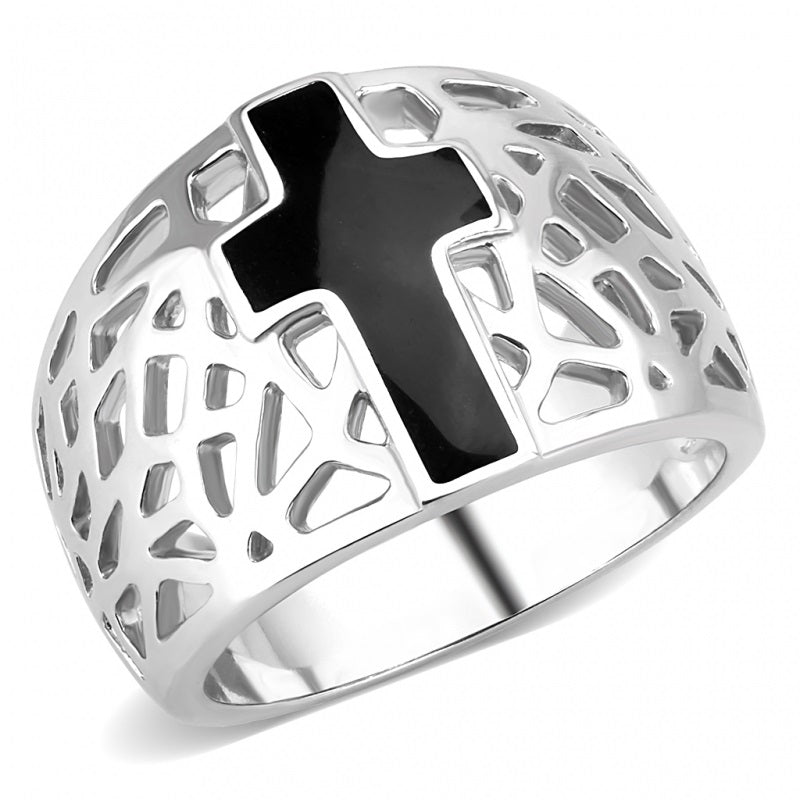 CJ3720 Wholesale Unisex Stainless Steel High polished (no plating) Cross Ring from CeriJewelry