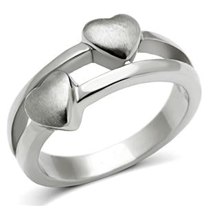 Stainless Steel Ring with Hearts