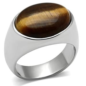 Stainless Steel Topaz Tiger Eye Ring from CeriJewelry