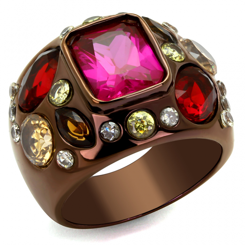 Ruby Light Coffee Cocktail Ring from CeriJewelry