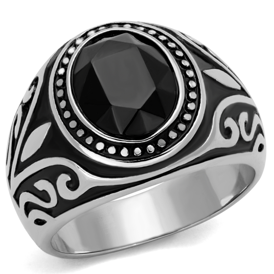 Black & Silver Motif Ring