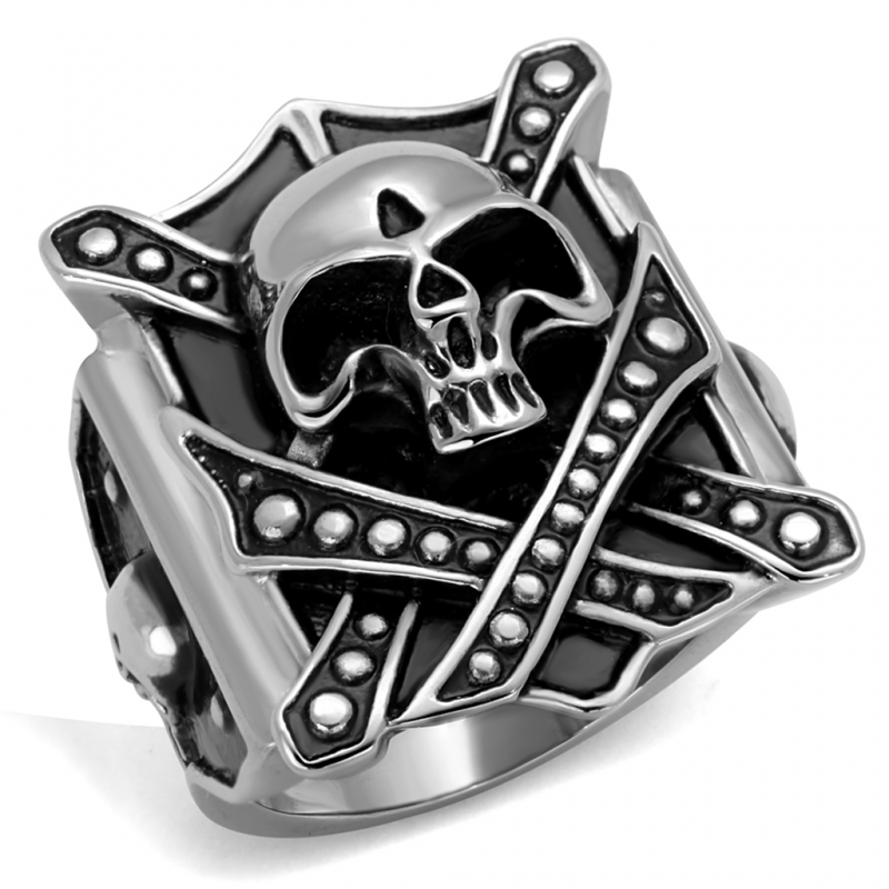 Armed Skull Stainless Steel Men's Ring from CeriJewelry