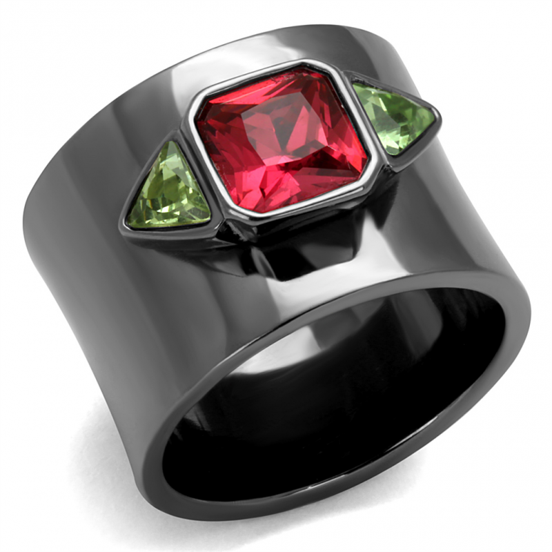 Stainless Steel Synthetic Glass Ring from CeriJewelry
