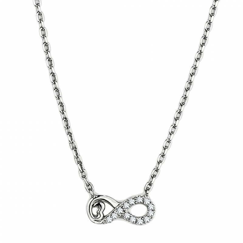 CeriJewelry CJE2885 Stainless Steel Clear CZ Infinity Necklace