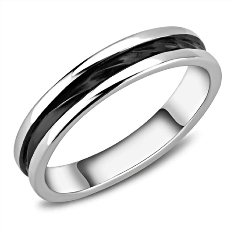 Stainless Steel Two-Tone IP Black Minimal Ring from CeriJewelry