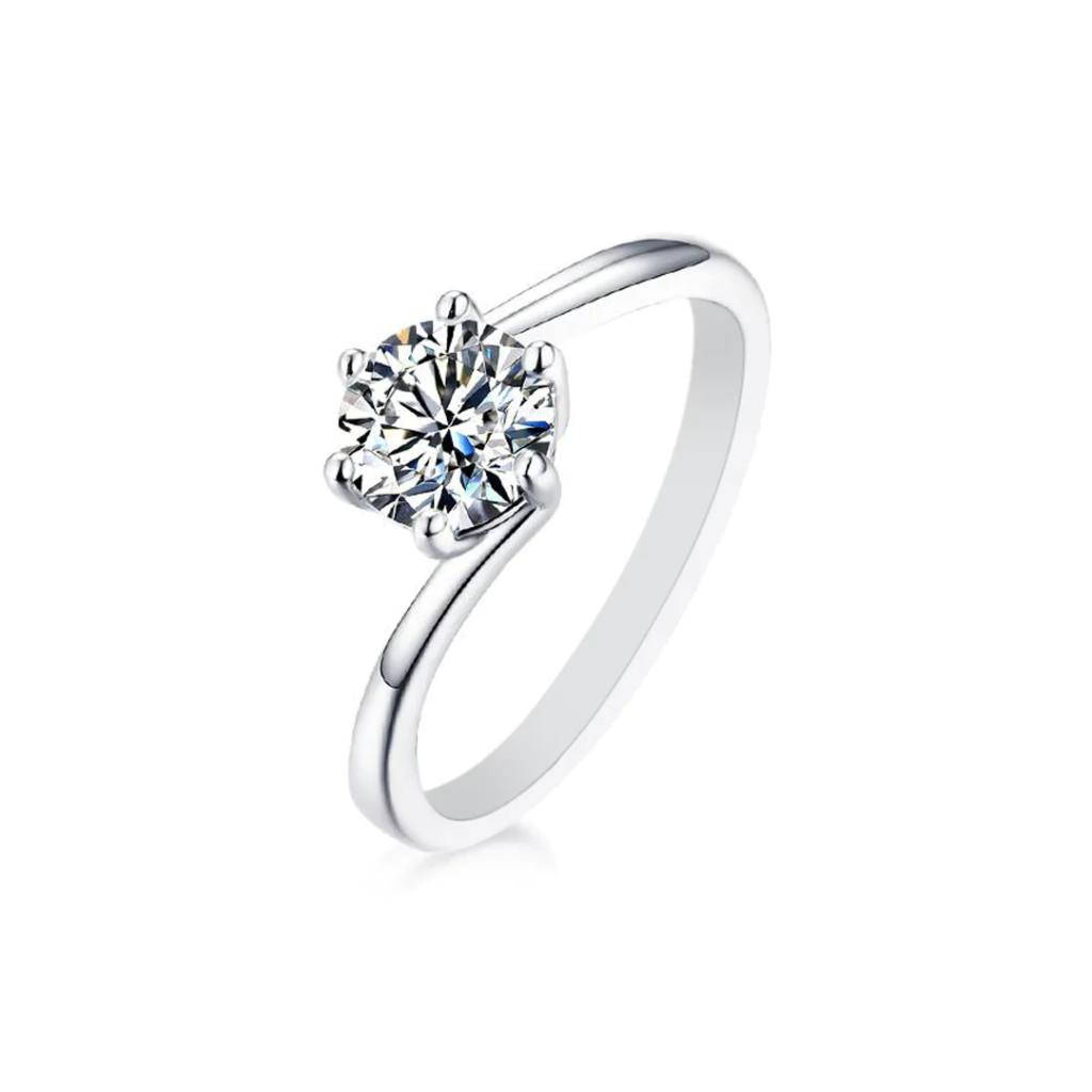 CeriJewelry Wholesale Minimalist 3-Carat Moissanite Sterling Silver Engagement Ring