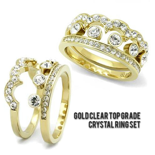 Gold Clear Top Grade Ring Set