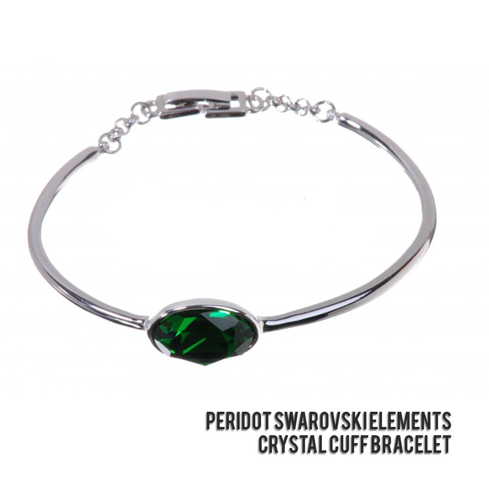 Peridot Swarovski Elements Crystal Cuff Bracelet