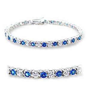 Spinel Blue Rhodium Tennis Bracelet