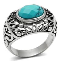 CeriJewelry Stainless Steel Turquoise Ring