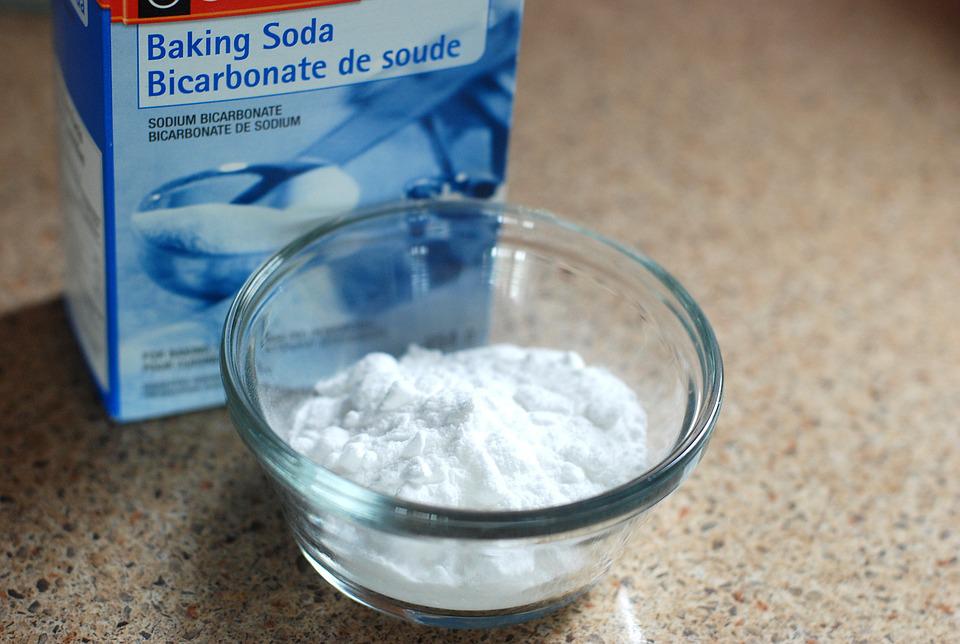 baking soda in a small glass bowl