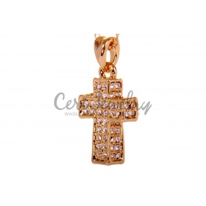 Gold Plated Swarovski Crystal Pave Cross