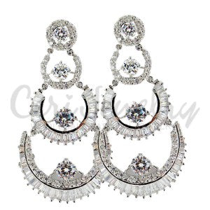 Sexy Siren Circular CZ Chandelier Earrings