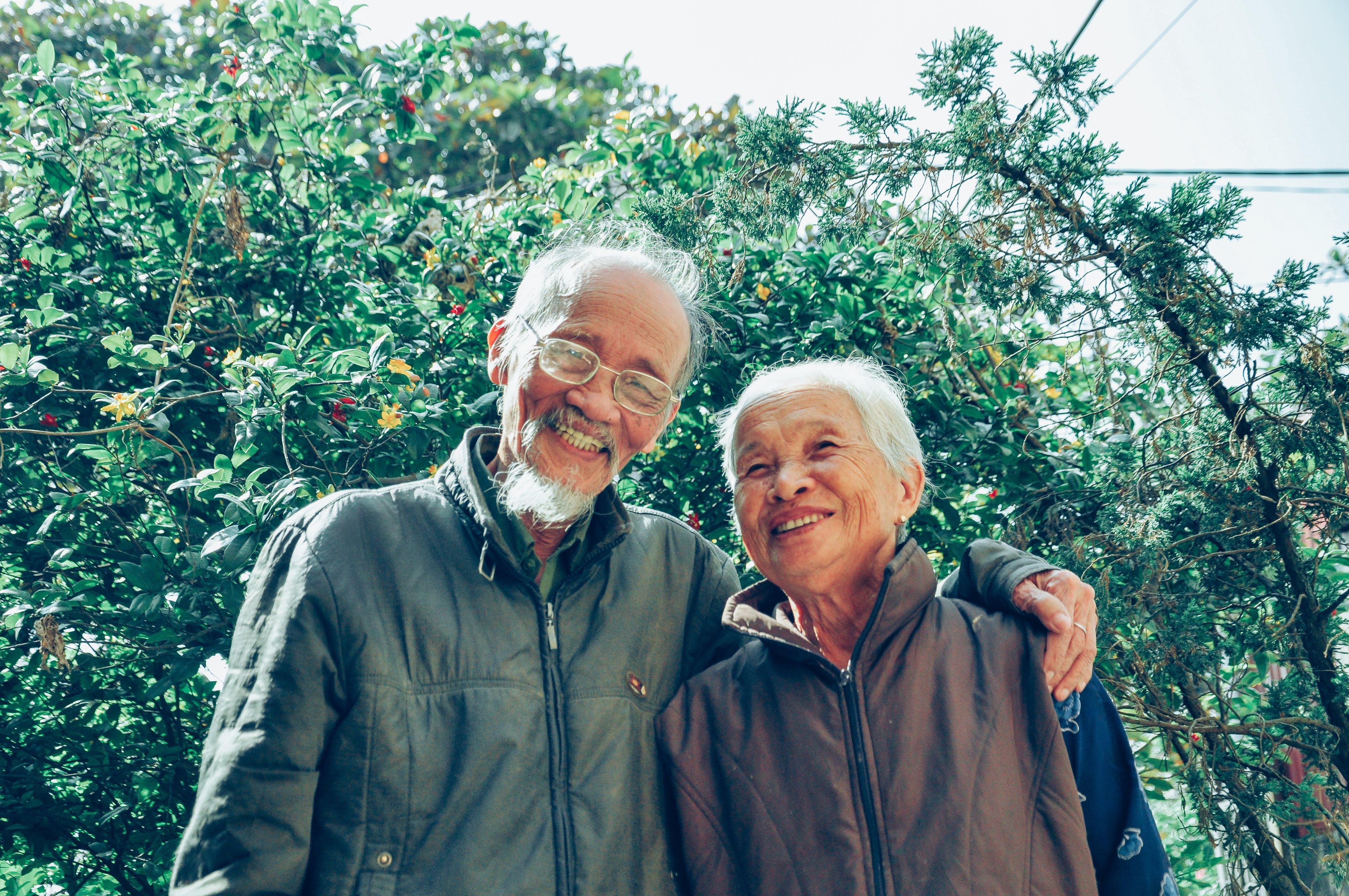 smiling old couple