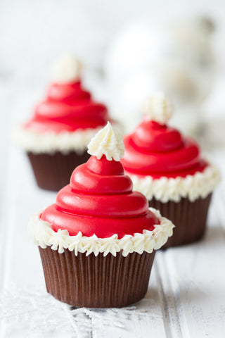 Santa hat cupcake holiday treats for kids