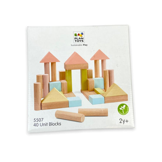 Colorful 40 Unit Blocks – PlanToys USA