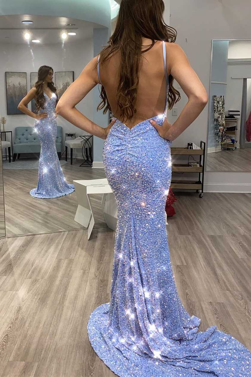 blue mermaid sequin dress