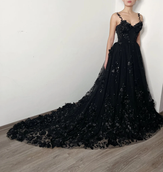 Gossamer Lace Corset Black Gown by Costarellos  Lace corset dress, Black  wedding dresses, Bustier dress