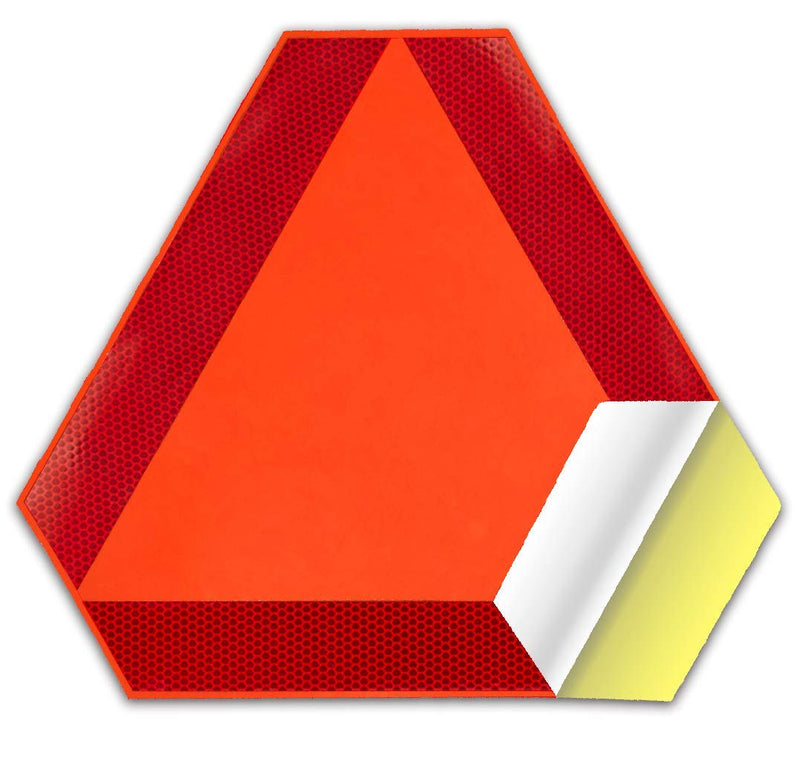 [Australia - AusPower] - Sticky Slow Moving Vehicle Triangle Sign,Golf Cart Orange Triangle Signs,14"x16"Diamond Grade Reflective for Golf Cart 