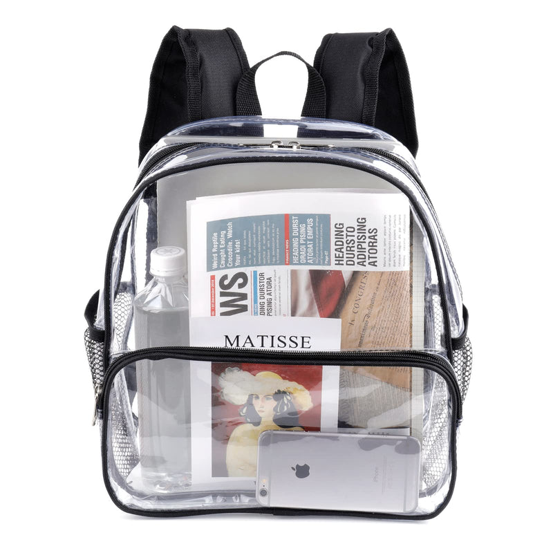 Mini Clear Backpack Stadium Approved 12 x12 x6 See Through Small Clear ...