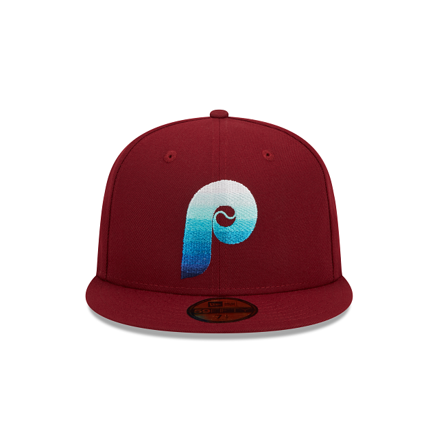 Men's Philadelphia Phillies New Era Burgundy Metallic Gradient 59FIFTY  Fitted Hat