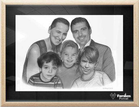 Portrait zeichnen lassen - Familienportrait zeichnen lassen - Foto zeichnen lassen - Bild malen lassen