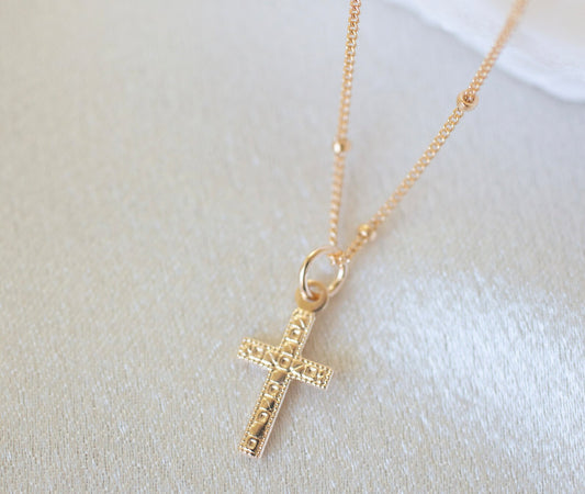 Avec Tiny Crystal Cross Necklace