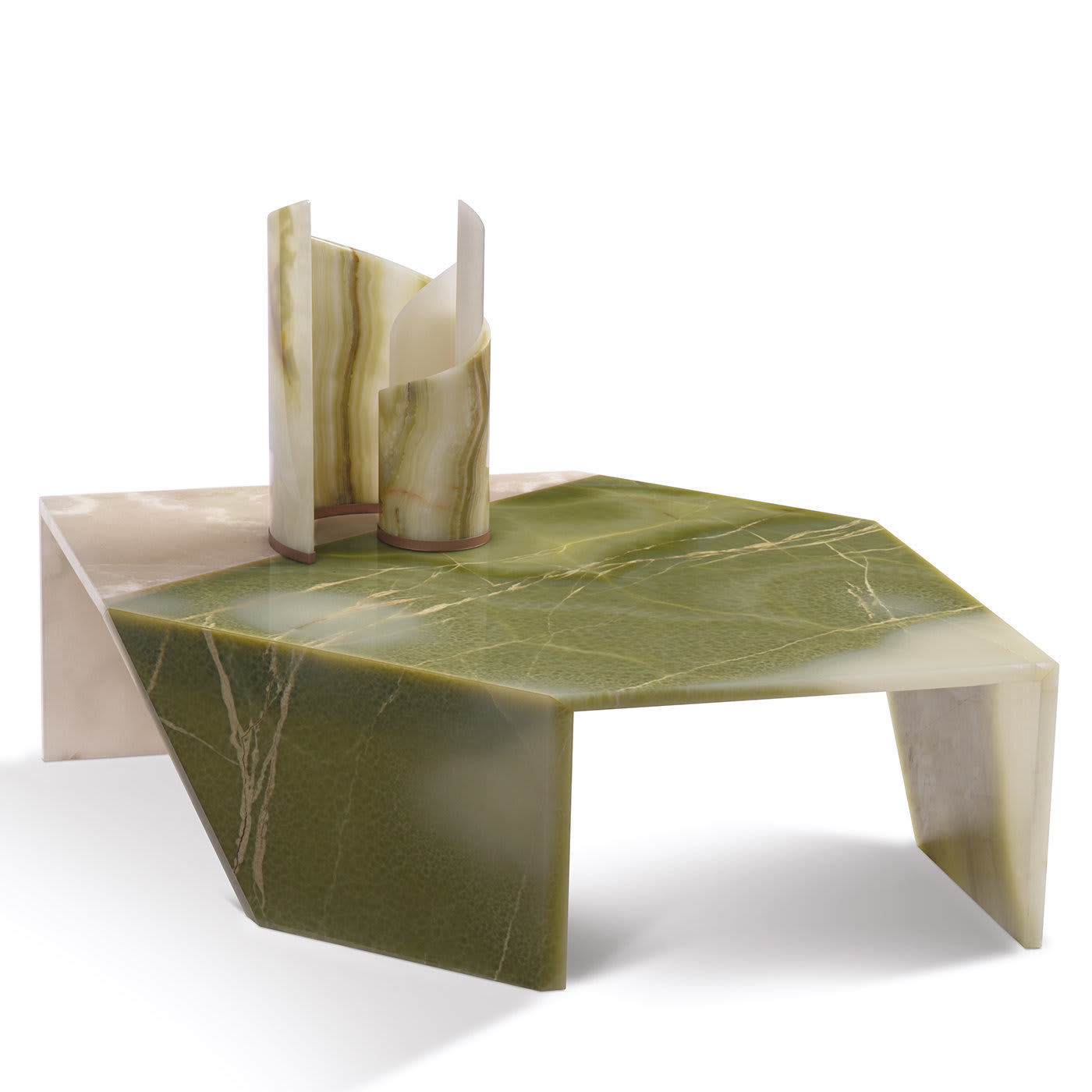 Grüner und weißer Origami-Tisch von Patricia Urquiola - Alternative Ansicht 2