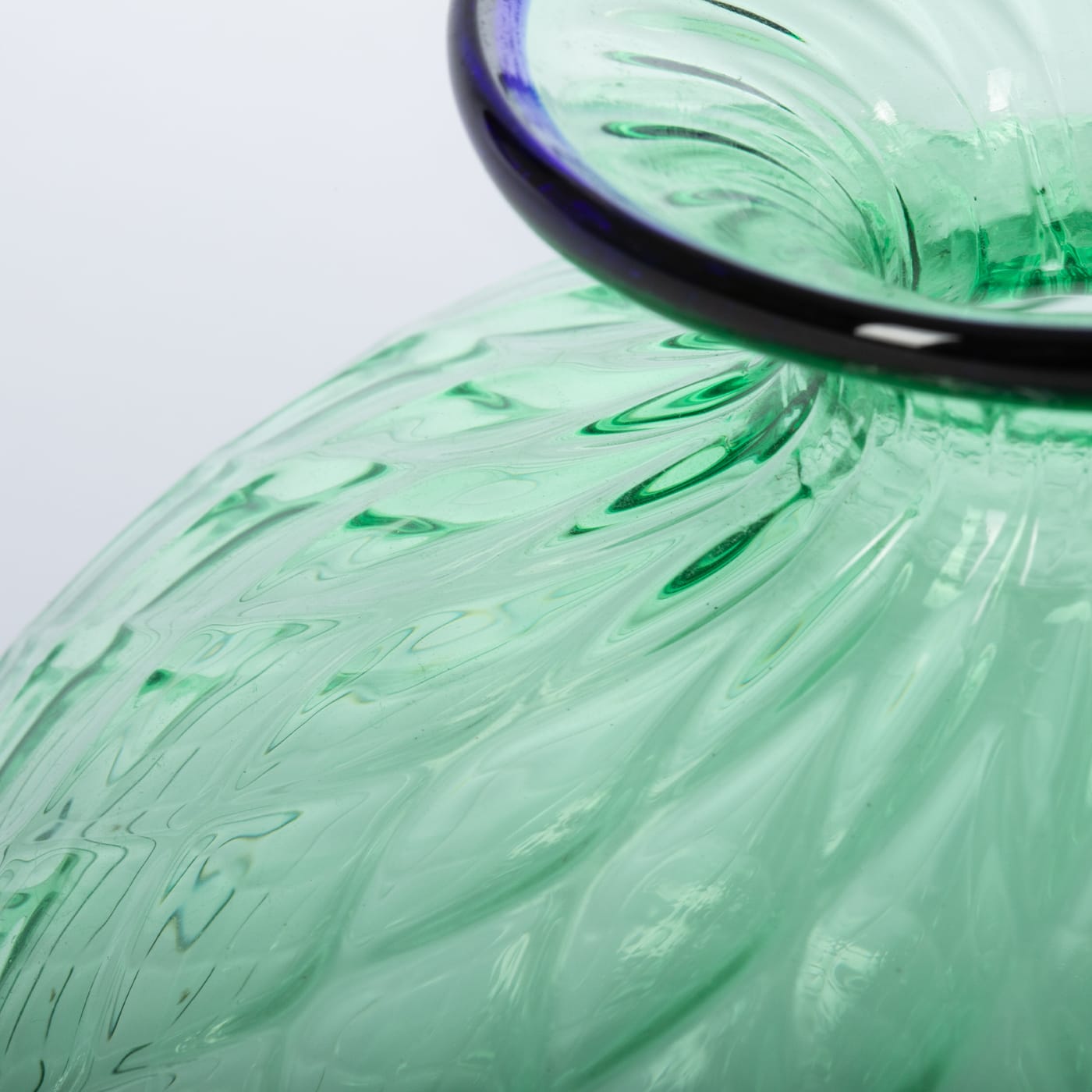 Balloton Green Vase with Blue Rim - Alternative view 3