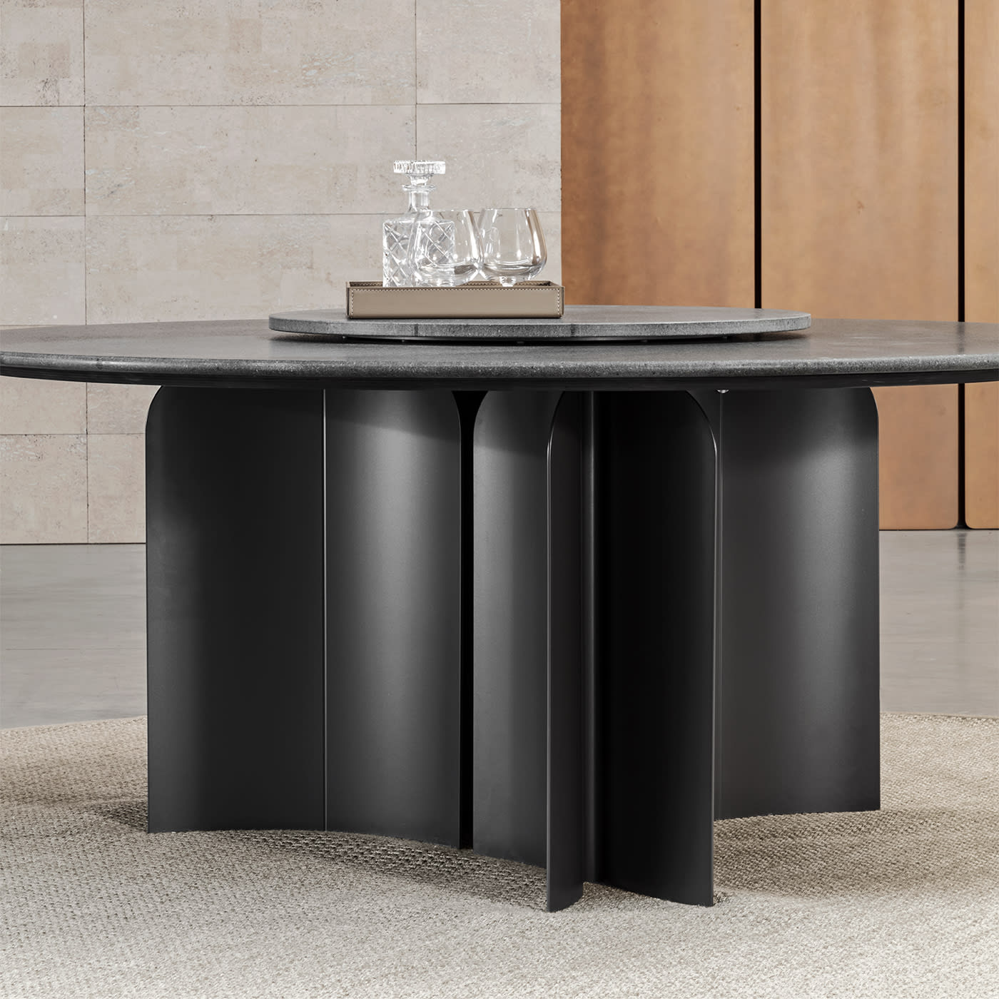 Bolgheri Round Stone Outdoor Dining Table - Alternative view 2