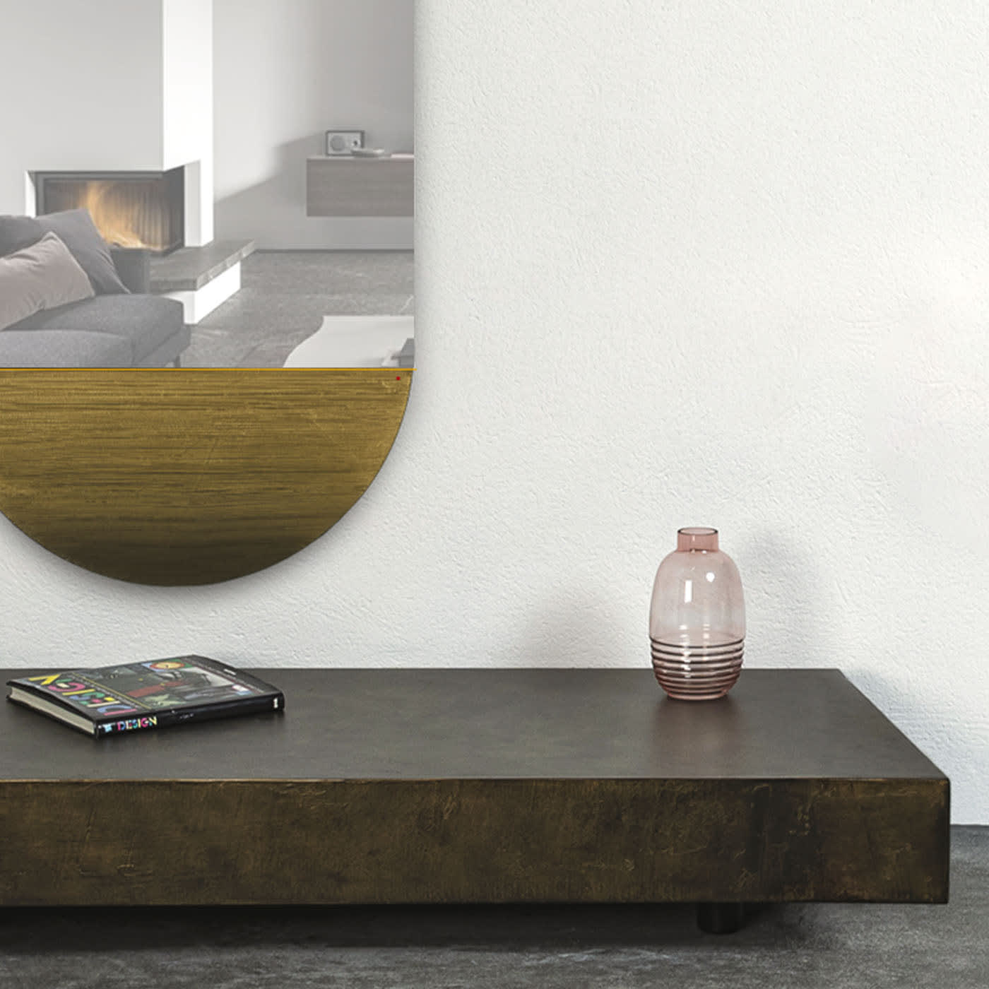 Monolite Large Rectangular Coffee Table In Bronze Spatulated Resin - Alternative view 2