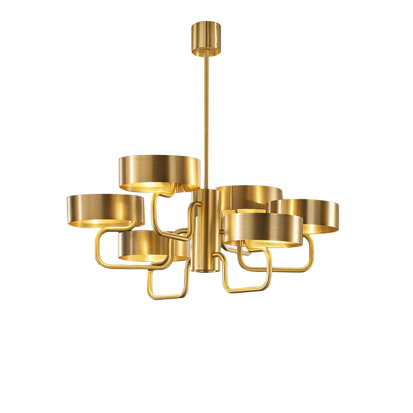Sound Galvanized Brushed Metal 6-Light Chandelier - Main view