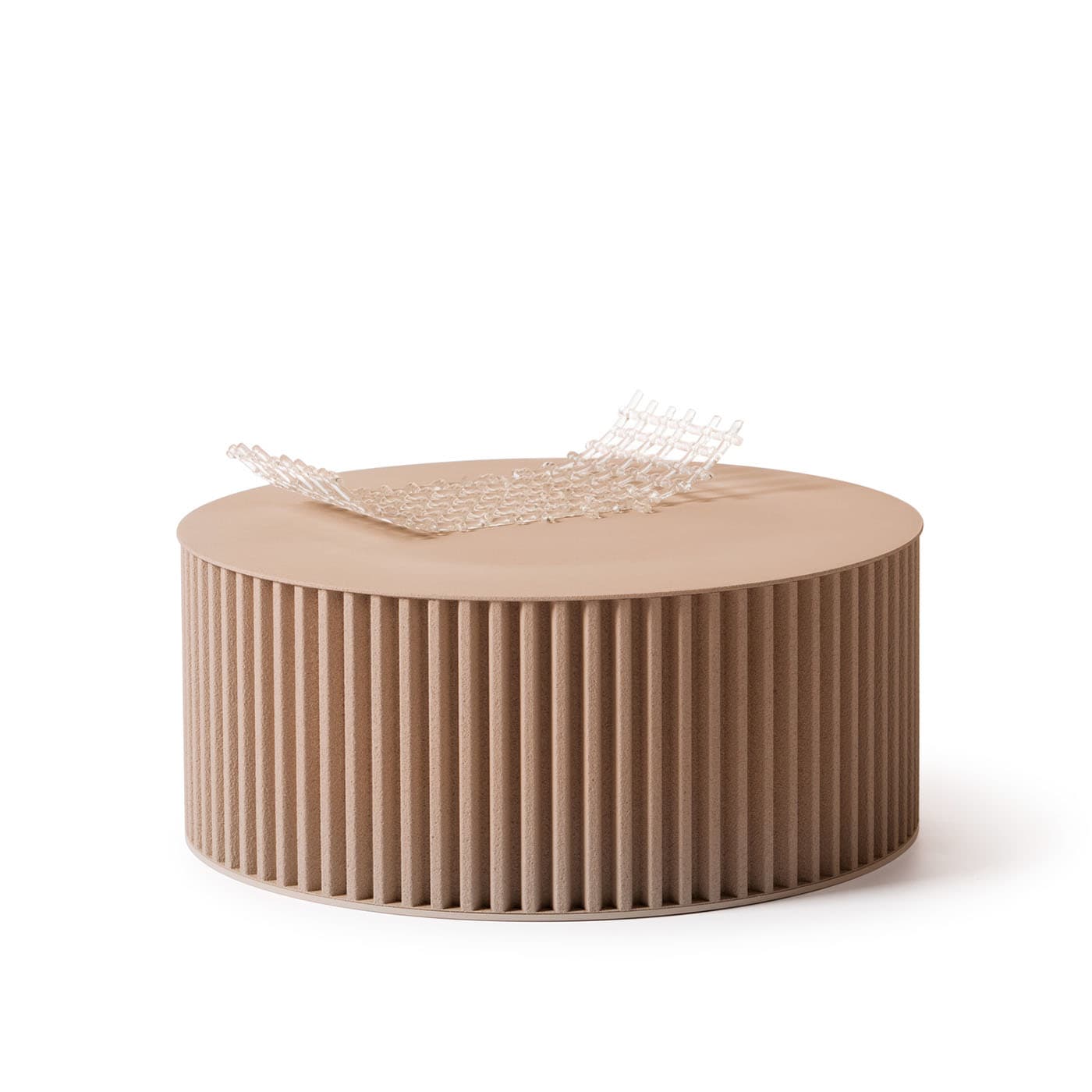Round Corkcrete Taupe Aluminum Coffee Table #2 - Alternative view 2