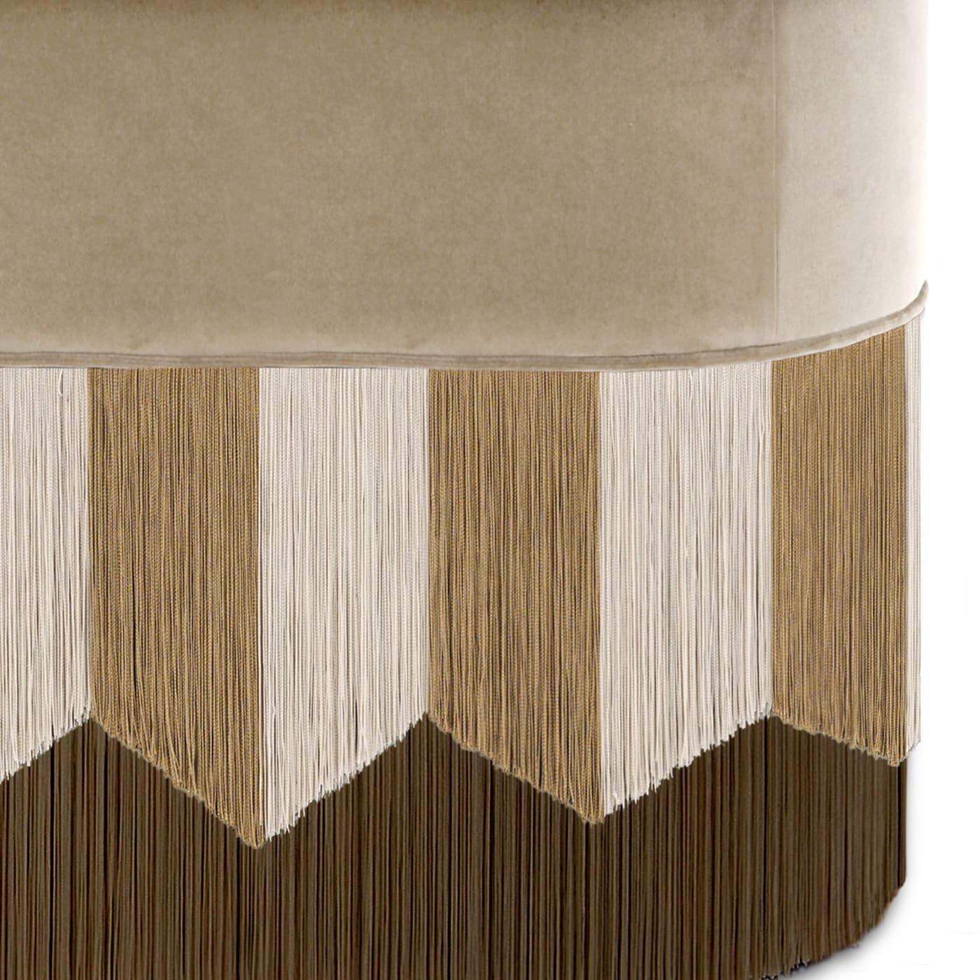 Plissé Beige Velvet Bench - Alternative view 1