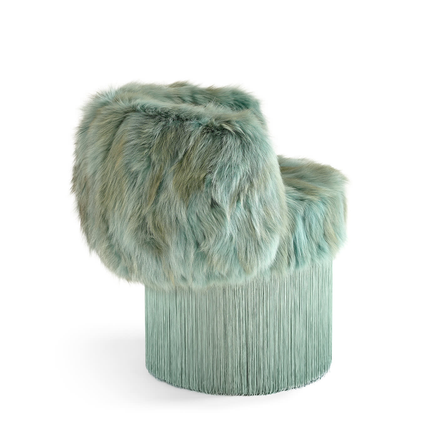 Pirouette Tiffany Green Coyote Fur Vanity Armchair - Alternative view 2