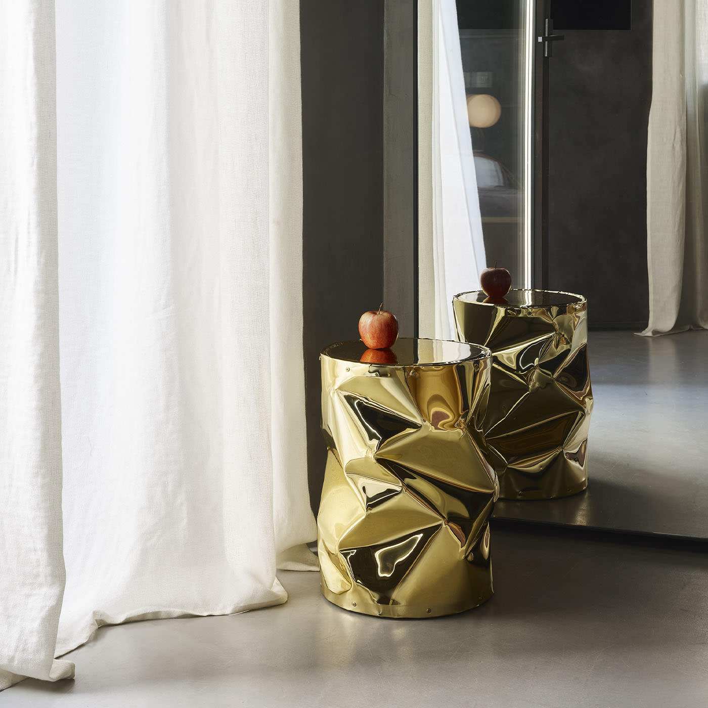 Crumpled Gold Aluminium Stool #1 - Alternative view 2