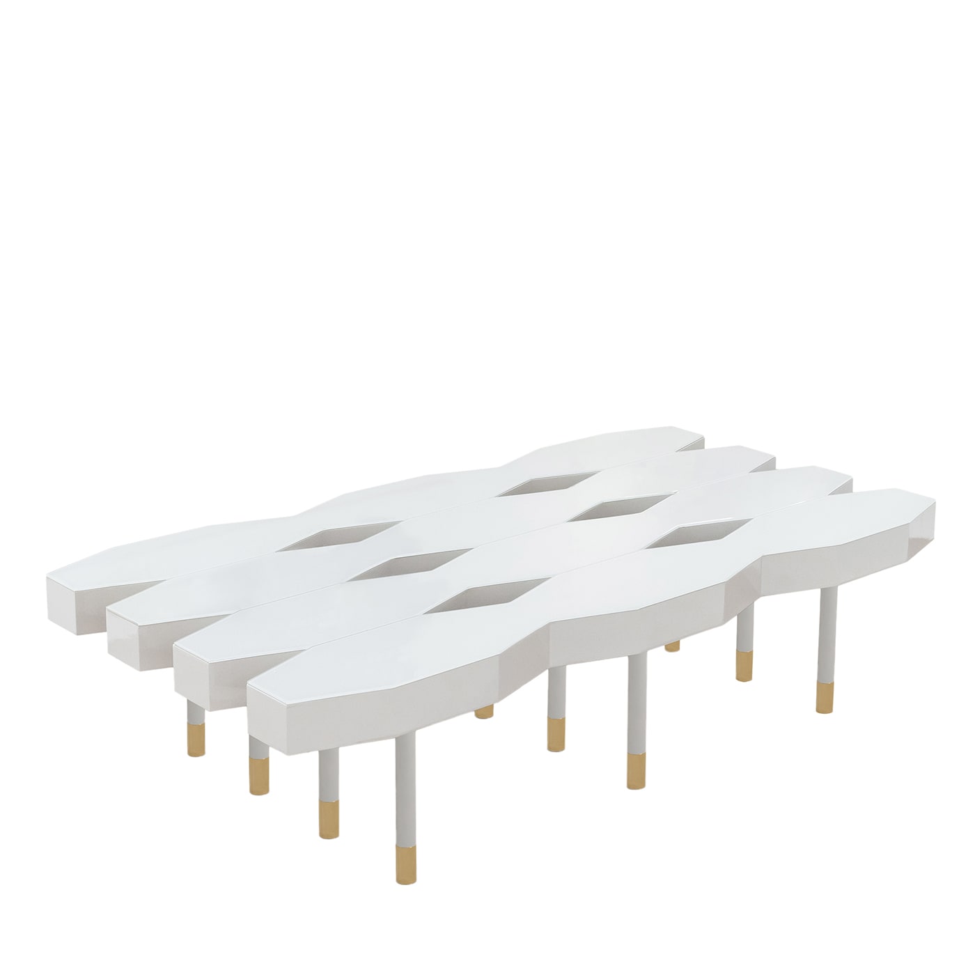 Hexagonal Matte White Coffee Table - Main view