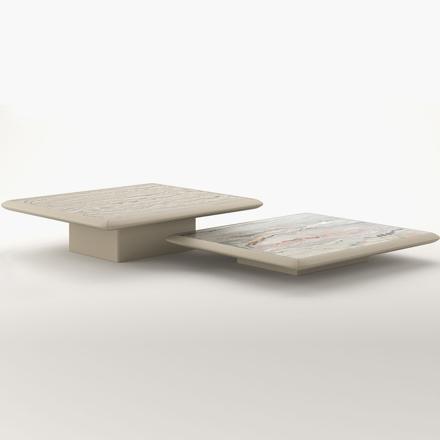 Dolcevita Beige Leather & Ceramics Low Coffee Table - Alternative view 5