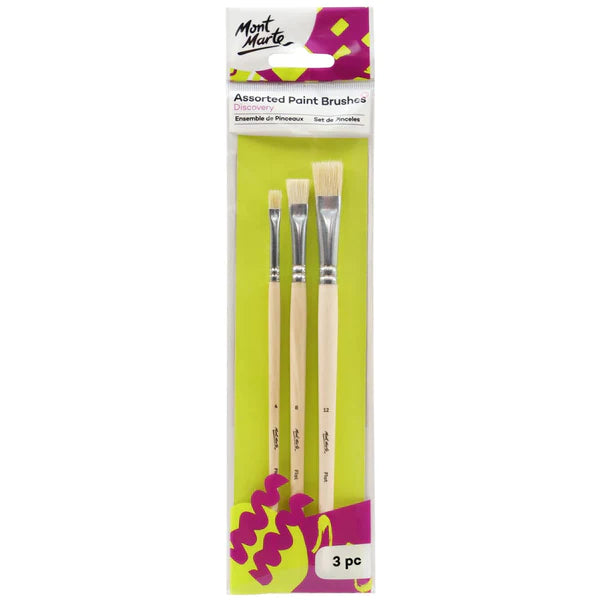 Mont Marte Assorted Paint Brushes 3pcs Set