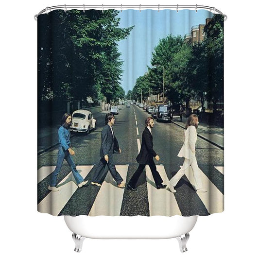 Colorful Grateful Dead Bear Shower Curtain,Beatles Band Album Galaxy Dreamy  Bear Bathroom Curtain – warmthone