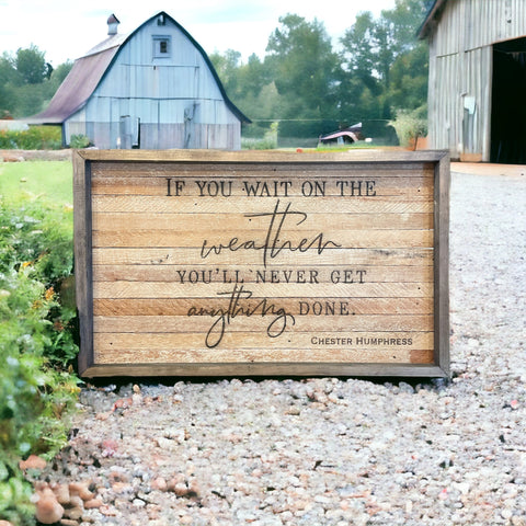 Custom Quote on Wood Sign by Script and Grain