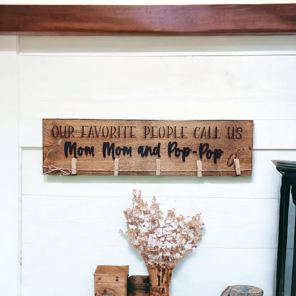 Custom Sign for Hanging Artwork and for Grandparents