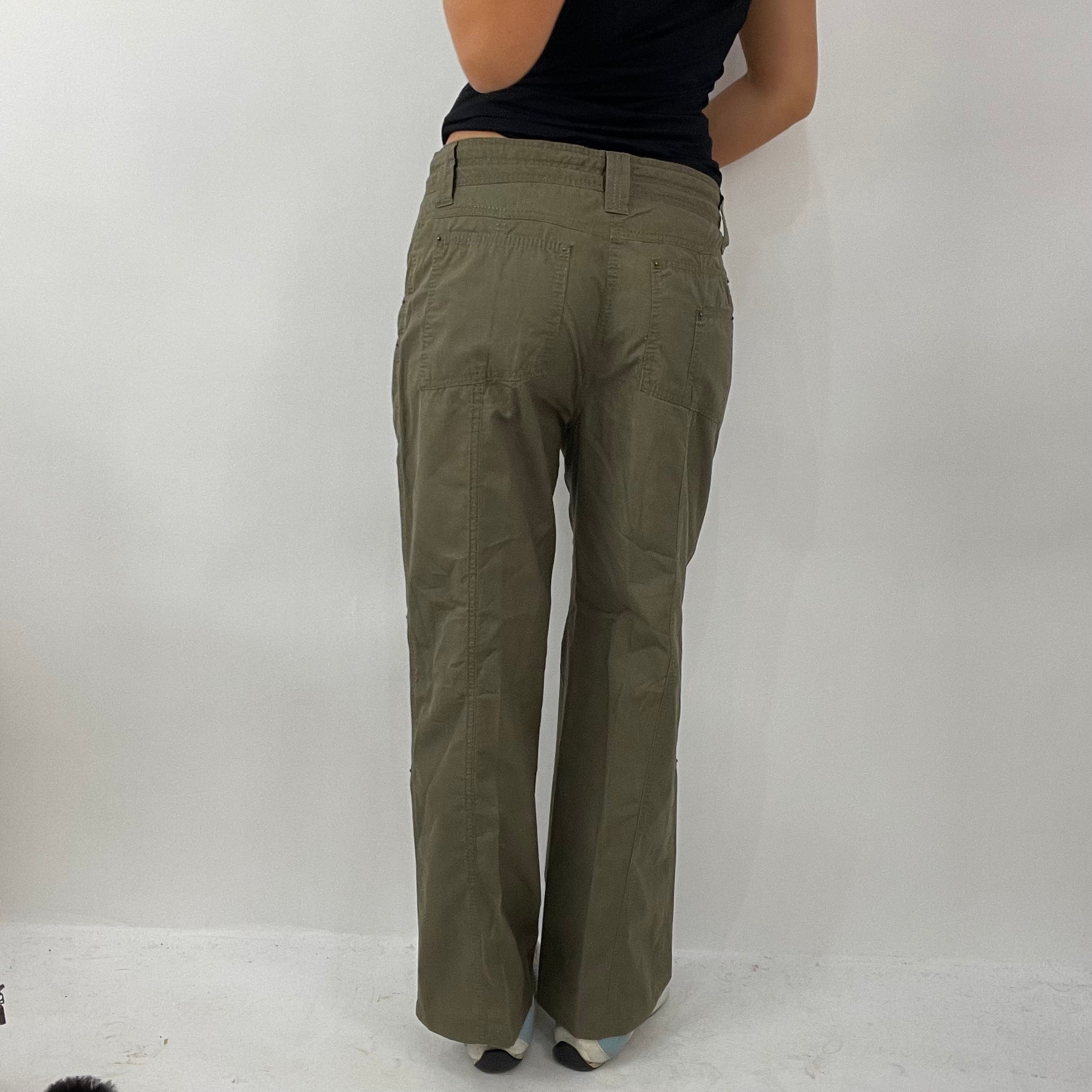 BOHO GIRL DROP  green cargo 3/4 trousers with orange lining