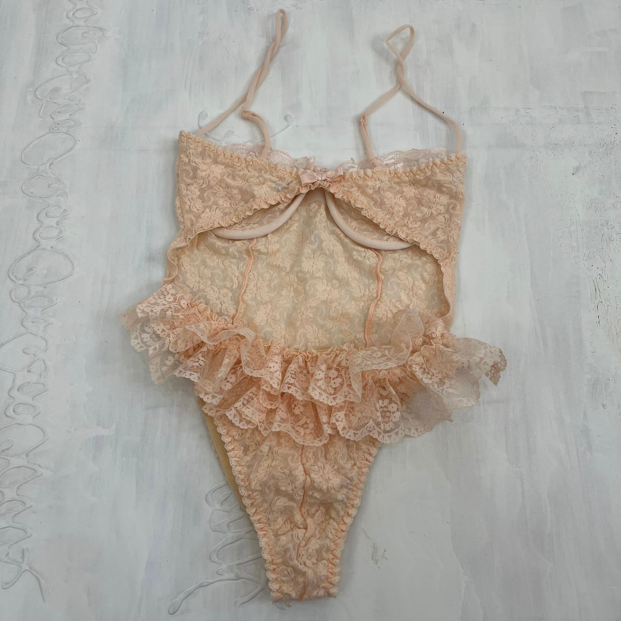 GRUNGE COQUETTE DROP, small pink patterned shapewear bodysuit