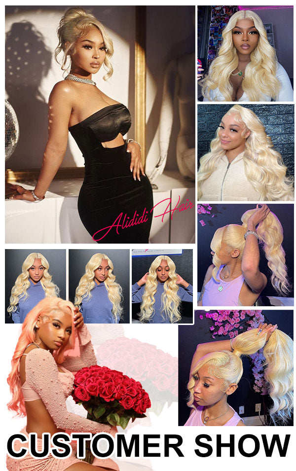 613 Blonde Wig Body Wave 360 HD Transparent Lace Front Wigs Human Hair