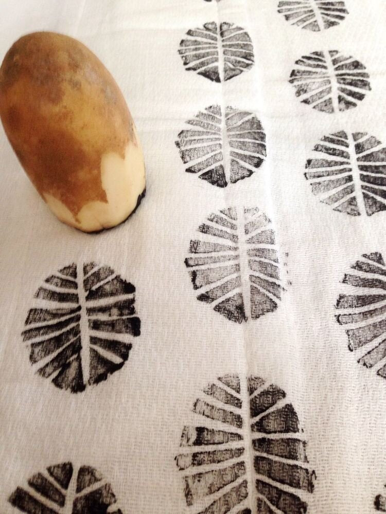 DIY Block Printing with potatoes